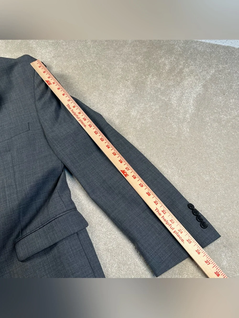 Lauren Ralph Lauren Gray Sport Coat Blazer Jacket 2 Button 100% Wool Men's 46R
